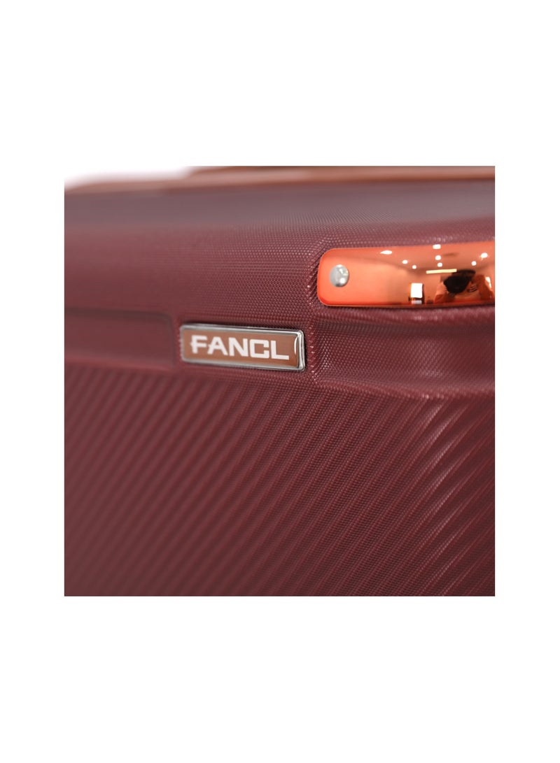 Fancl طقم حقائب سفر بعجلات بعجلات مزدوجة من هارد شيل، 4 قطع، عنابي (BC-14"،S-20"،M-24"،L-28") - Image 4