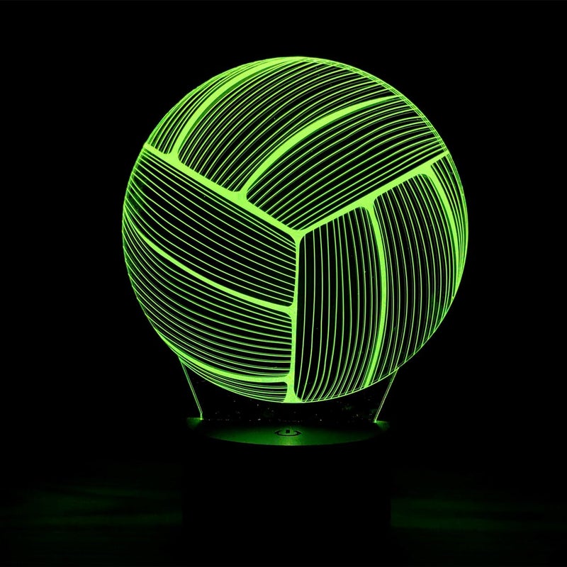 Al Raied ARS® 3D Optical Illusion Volleyball Night Light with Remote Control - 16 Colors - Image 3