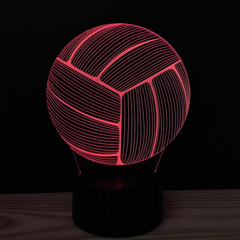 Al Raied ARS® 3D Optical Illusion Volleyball Night Light with Remote Control - 16 Colors - Image 2