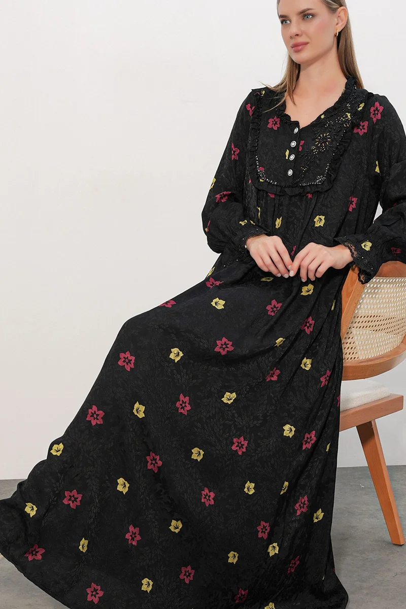 بيغ دارت BDART Women's Floral V-Neck Maxi Dress