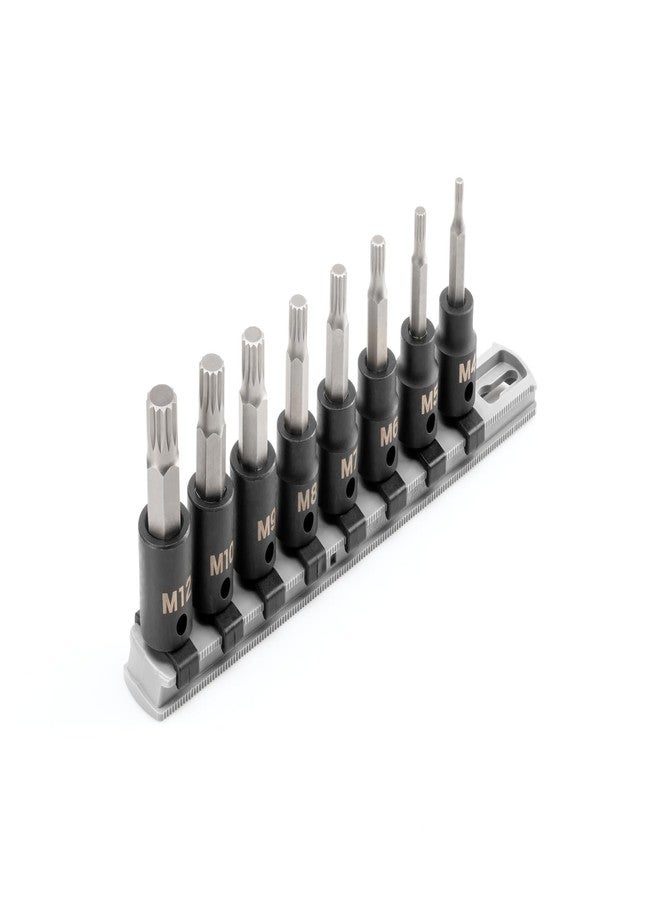 TEKTON 3/8 Inch Drive Triple Square Impact Bit Socket Set with Rail, 8-Piece (M4-M12) | SIB91104 - Image 1