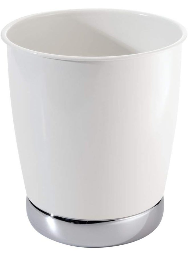 InterDesign iDesign York-2 Rubbish Bin, White/Chrome - Image 1