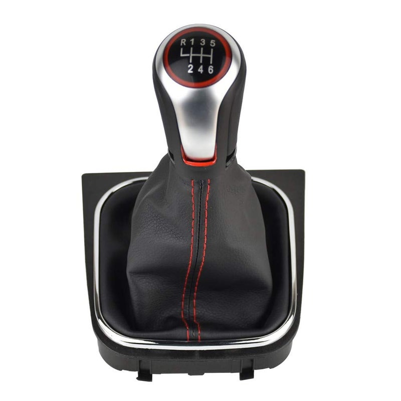 Malcayang 6 Speed Gear Shift Knobs Boot Cover Leather 6Speed Shift knob Assembly with Frame and Gaiter for Golf MK5 MK6 MK7 Scirroco Eos 20032014 - Image 2
