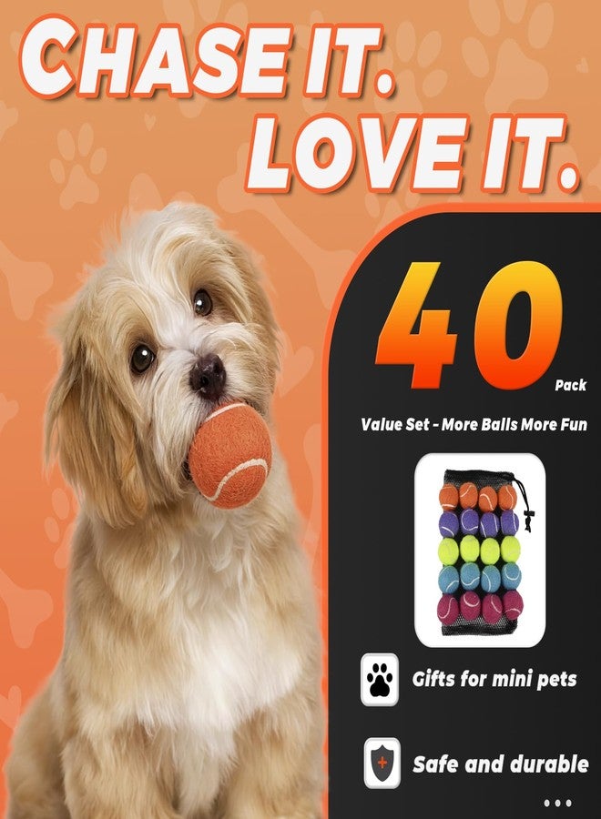 INSUM 1.5 Inch Mini Tennis Balls for X-Small Dogs & Cats, 20/40 Pack Soft Fetch Play Toys for Puppies & Kittens, Training & Indoor Outdoor Exercise - Image 3