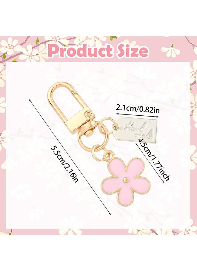 3 Piece Cute Floral Keychain Charms Set Aesthetic Mini Backpack Car Key Handbag Purse Accessories Adorable Flower Bag Charms for Women Girls for Daily Bag Decor Birthday Gifts Casual Style - Image 5