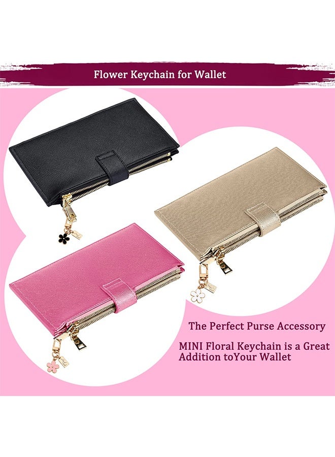 3 Piece Cute Floral Keychain Charms Set Aesthetic Mini Backpack Car Key Handbag Purse Accessories Adorable Flower Bag Charms for Women Girls for Daily Bag Decor Birthday Gifts Casual Style - Image 4