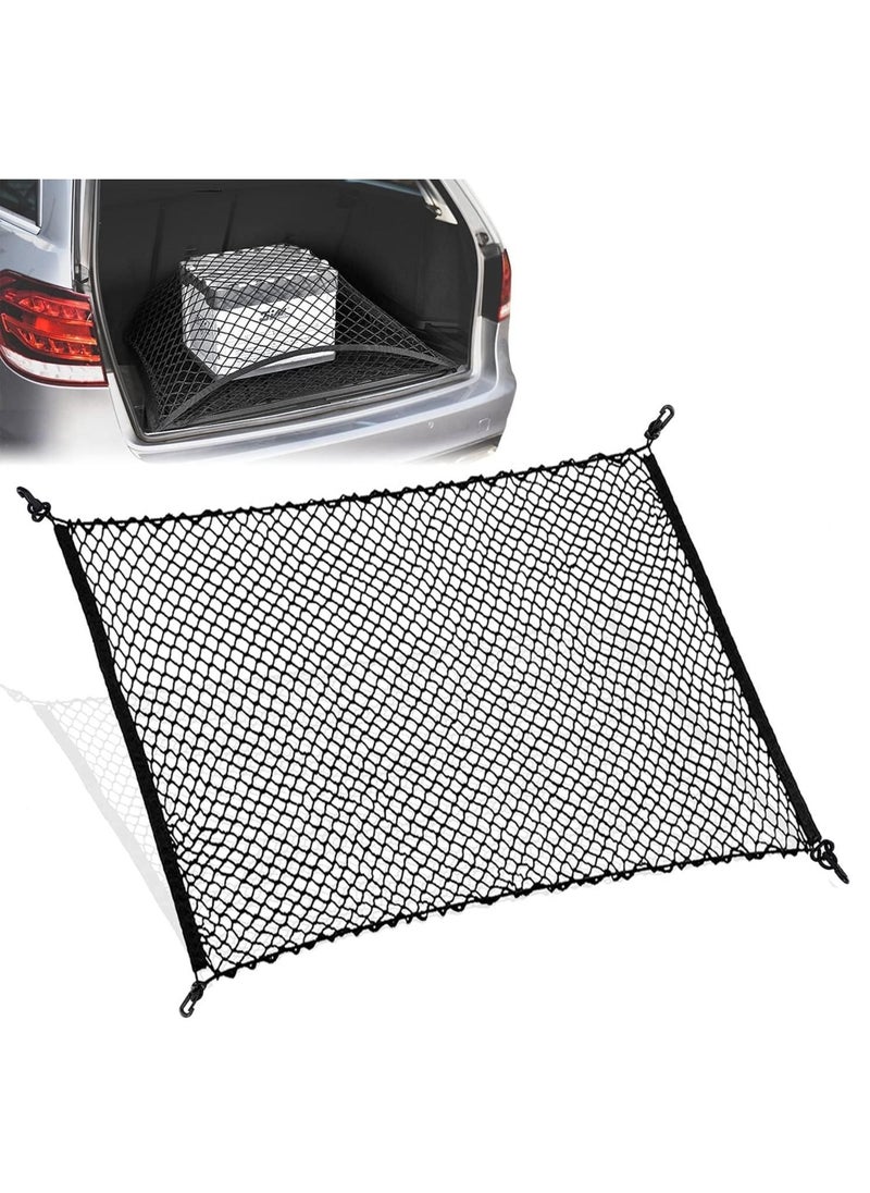 Rubik Car Trunk Net with 4 Hooks 70x70cm, Flexible Nylon Rear Cargo Storage Organizer Mesh Net for Nissan Patrol Armada Pathfinder Kicks Juke Murano Rogue Xterra (1 Pack)  - Image 1