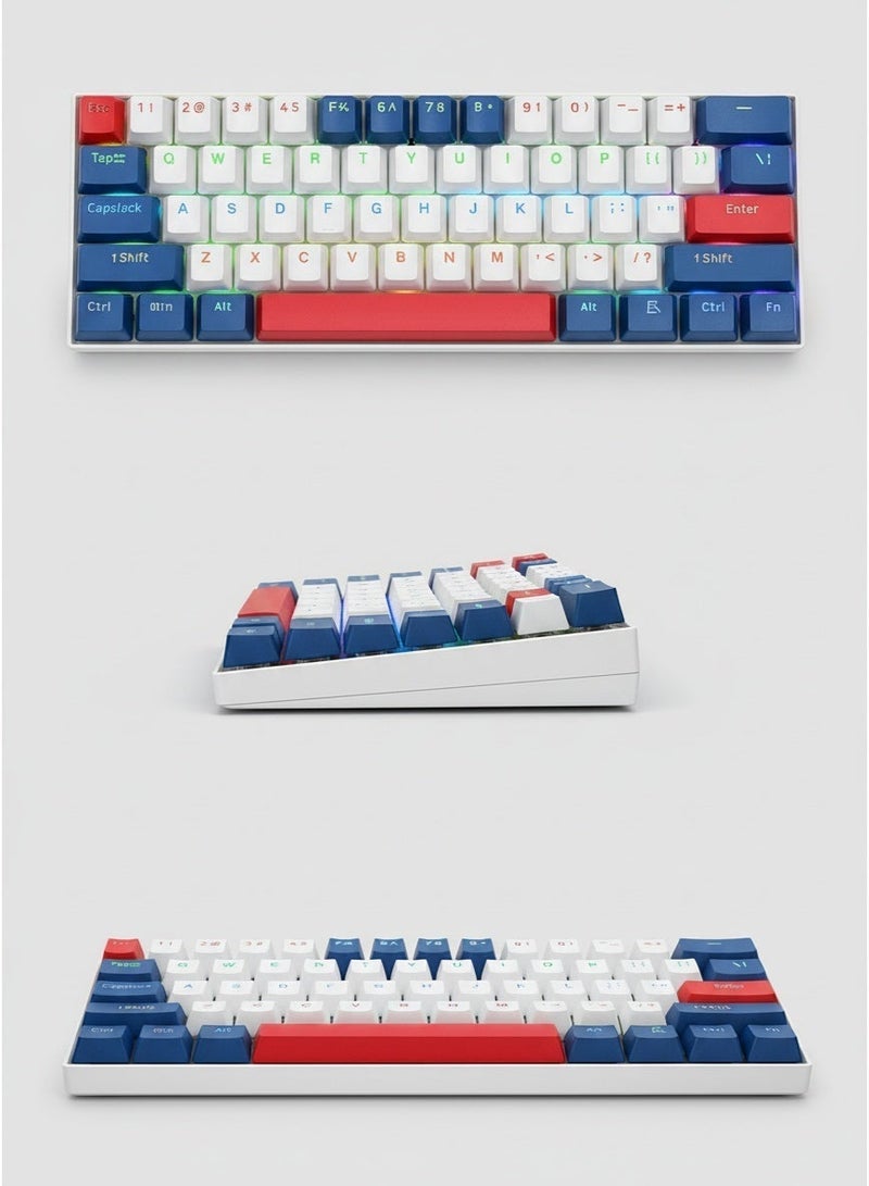 تي- وولف لوحة المفاتيح الميكانيكية لوحة المفاتيح الأزرق المفتاح لوحة المفاتيح RGB لوحة المفاتيح الصغيرة نوع C مفتاح كابل الفصل المفتاح الكامل لوحة المفاتيح الألعاب السلكية القابلة للتبادل الساخنة ، مناسبة للاعبين الرياضيين الكمبيوتر الشخصي / ماك ، لوحة المفاتيح للألعاب المحمولة للسفر التجاري - Image 3