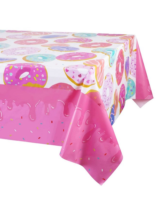 Phogary 3 Pack Donut Theme Tablecovers Disposable Tablecloth Dessert Time Party Supplies Ideal For Girl Birthday Parties Baby Showers Donut Parties - Image 1