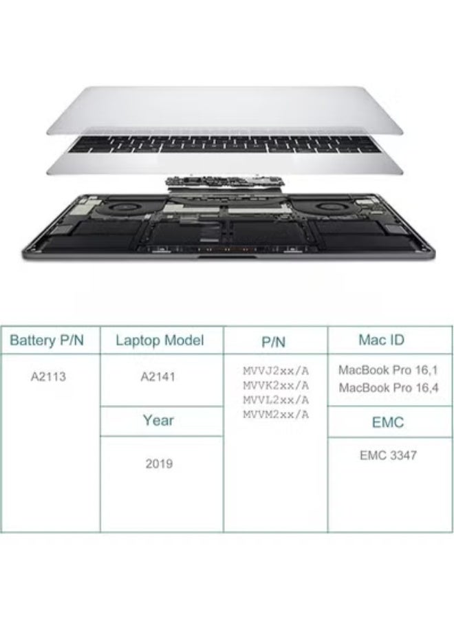 Laptop Battery for MacBook Pro 16" Retina (2019) – High-Capacity 8700mAh Replacement for Daily Use - Image 4