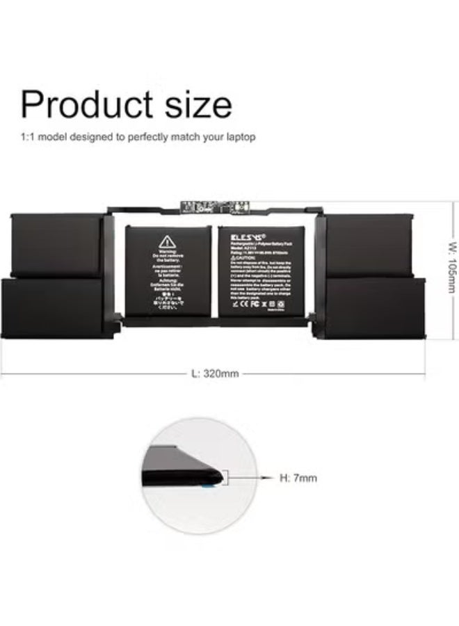 Laptop Battery for MacBook Pro 16" Retina (2019) – High-Capacity 8700mAh Replacement for Daily Use - Image 2