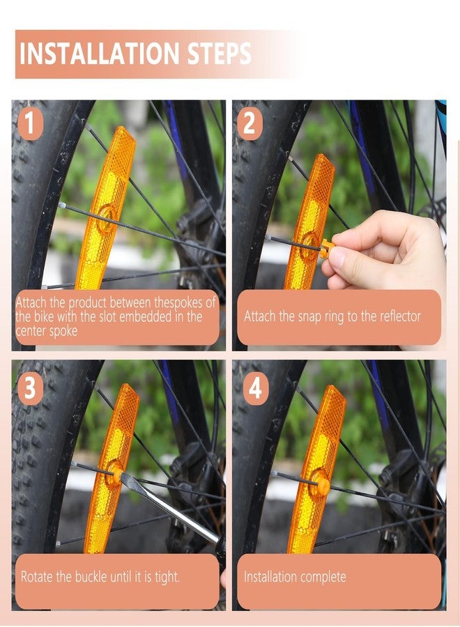 TARINI 4 Pcs Gold Fish-Shaped Bike Spoke Reflectors, Bicycle Wheel Safety Reflectors for Night Cycling, Universal for Mountain, Front Rear Handlebar Seatpost Mount Reflectors - Image 3