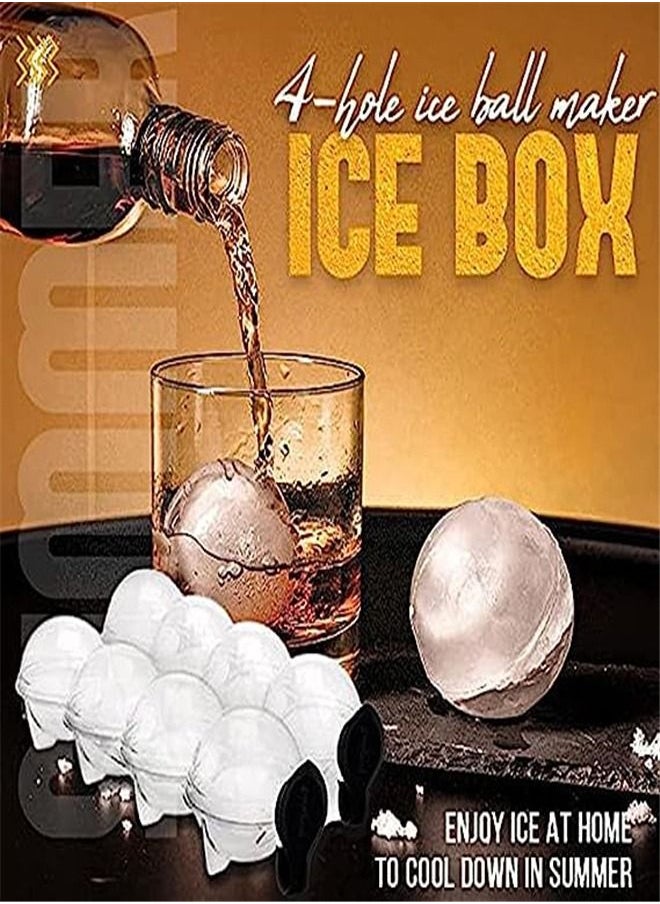 Goolsky - Goolsky 4-Hole Ice Ball Maker,Round Hockey Mold Round Trays, Four Hole Making Box Reusable DIY(1PC) - Image 1