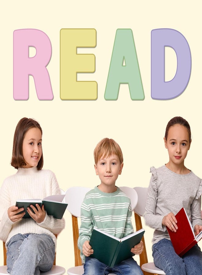 Lonfliness Classroom Reading Poster Decorations Pastel Reading Bulletin Board Rainbow Read Sign Posters Elementary Wall Decor Supplies for Teachers Students Readings Room Center School Library Outside Activities - Image 4