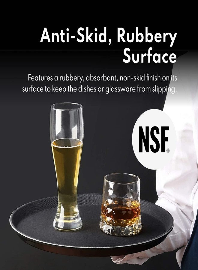 New Star Foodservice Non-Slip Tray, Plastic, Rubber Lined, Round (Black, 18-Inch) - Image 4