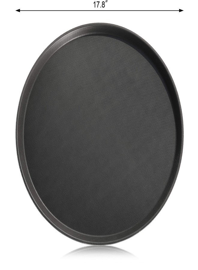 New Star Foodservice Non-Slip Tray, Plastic, Rubber Lined, Round (Black, 18-Inch) - Image 2