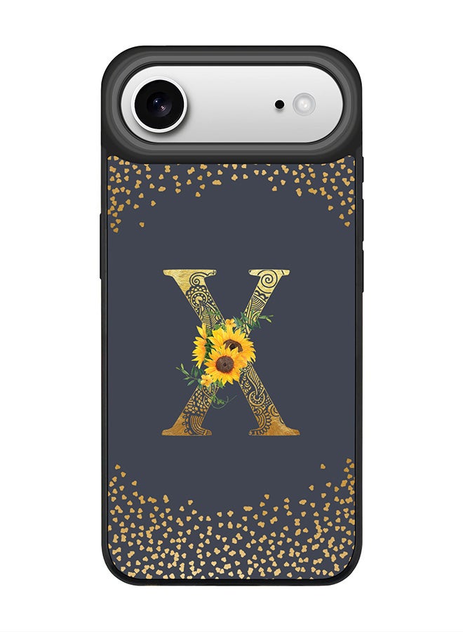 Stylizedd iPhone Air Case, [Compatible with MagSafe] Slim Magnetic cover Phone Case iPhone Air -Custom Floral Monogram - X  (Grey ) - Image 1