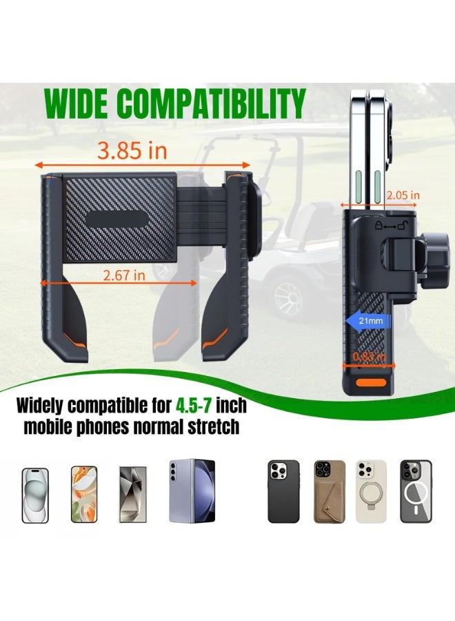 YelaJoy Magnetic Golf Cart Phone Holder, N52 Magnet, 360° Rotatable, One-Touch Lock, Compatible with EZGO, Club Car, Yamaha, Fits iPhone, Fits Samsung, Fits Google Pixel, Golf Cart Accessory - Image 2