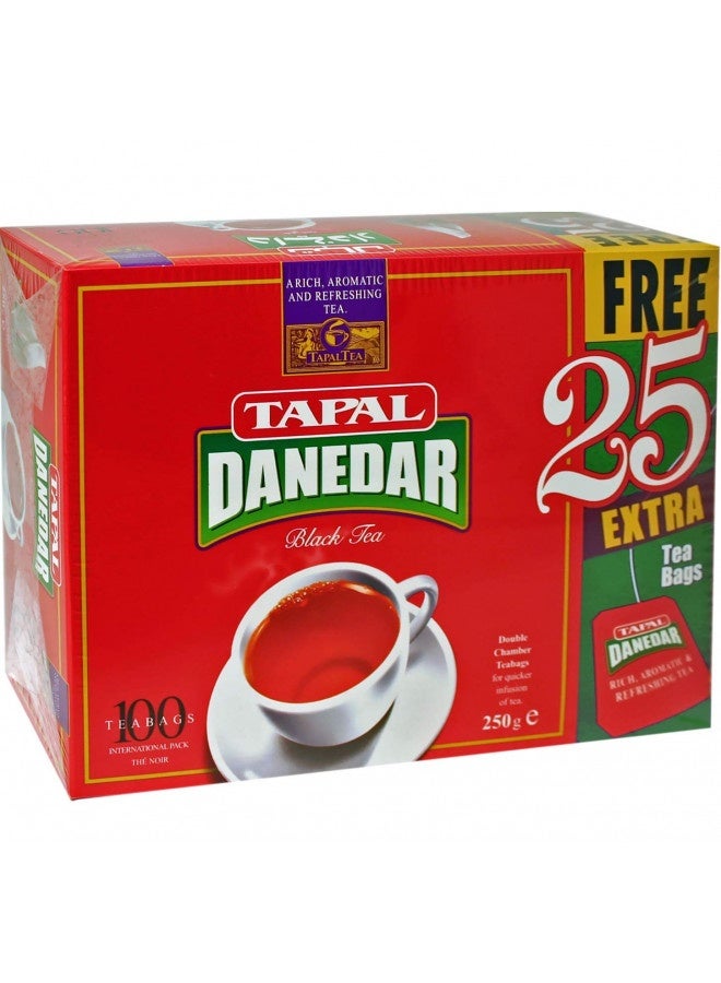 TAPAL Tapal Danedar Tea Bags : Special Pack : 125 Tea Bags (100 Tea Bags+ 25 Extra Tea Bags) 250 G - Image 1