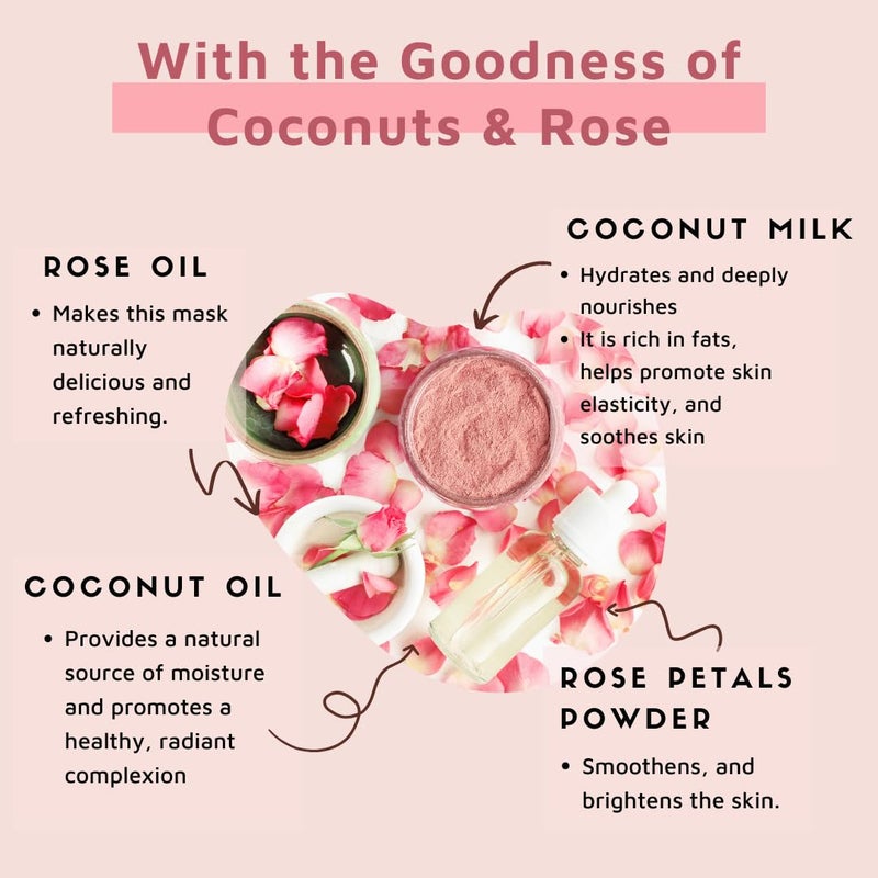 COCO CRUSH Exfoliating Body Scrub For Lightening  Brightening Skin  For Men  Women  Bathing Scrub with Coconut  Rose  Removes Dirt  Dead Skin from Neck Knees Elbows  Arms 15g - Image 5