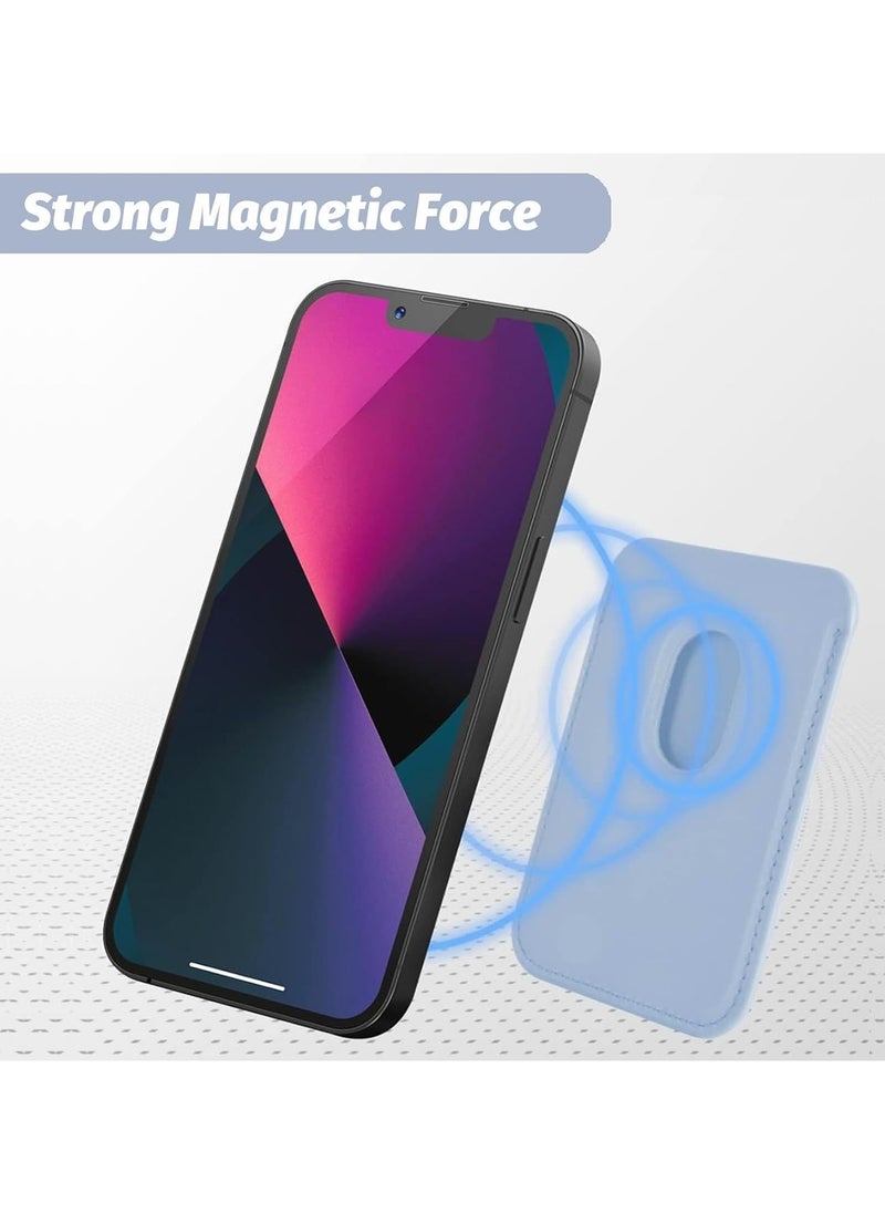 SYOSI - for Magsafe Card Holder Leather Phone Wallet with Magnetic Stand Finger Grip Wallet for Apple Wallet MagSafe with Adjustable Magsafe Wallet Stand for iPhone 15 14 13 12 Sky Blue - Image 1