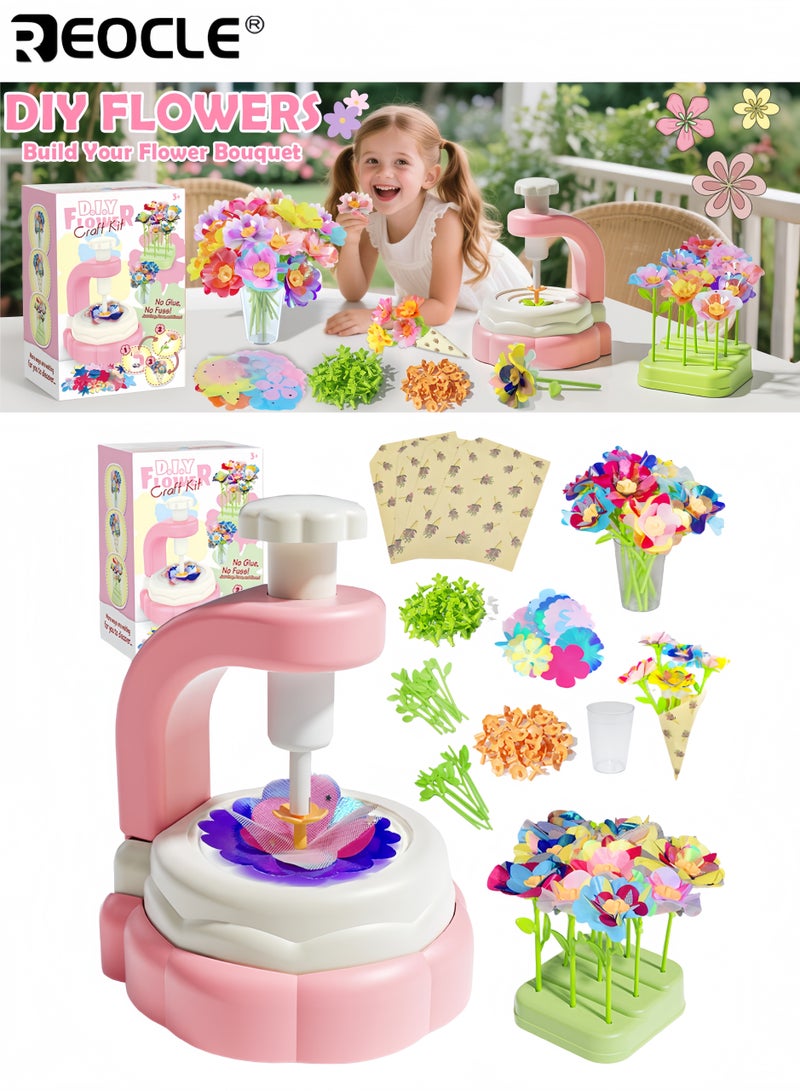 REOCLE Kid's DIY Craft Kit with Fabric Flower Design and Bouquet Making Feature Educational Art Activity with Creative Learning for Preschool Fun - Image 1