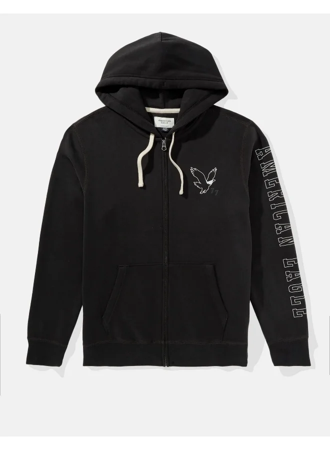 American Eagle AE Super Soft Icon Graphic Zip-up Hoodie