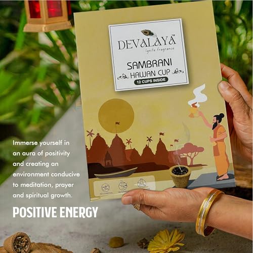 DEVALAYA Sambrani Havan Cups for Pooja (48 Cups, Pack of 4), 100% Organic & Charcoal-Free, Infused with Orignal Guggal & Natural Loban, Hawan Samagri & Bhimseni Kapoor, No Artificial Scent - Image 3