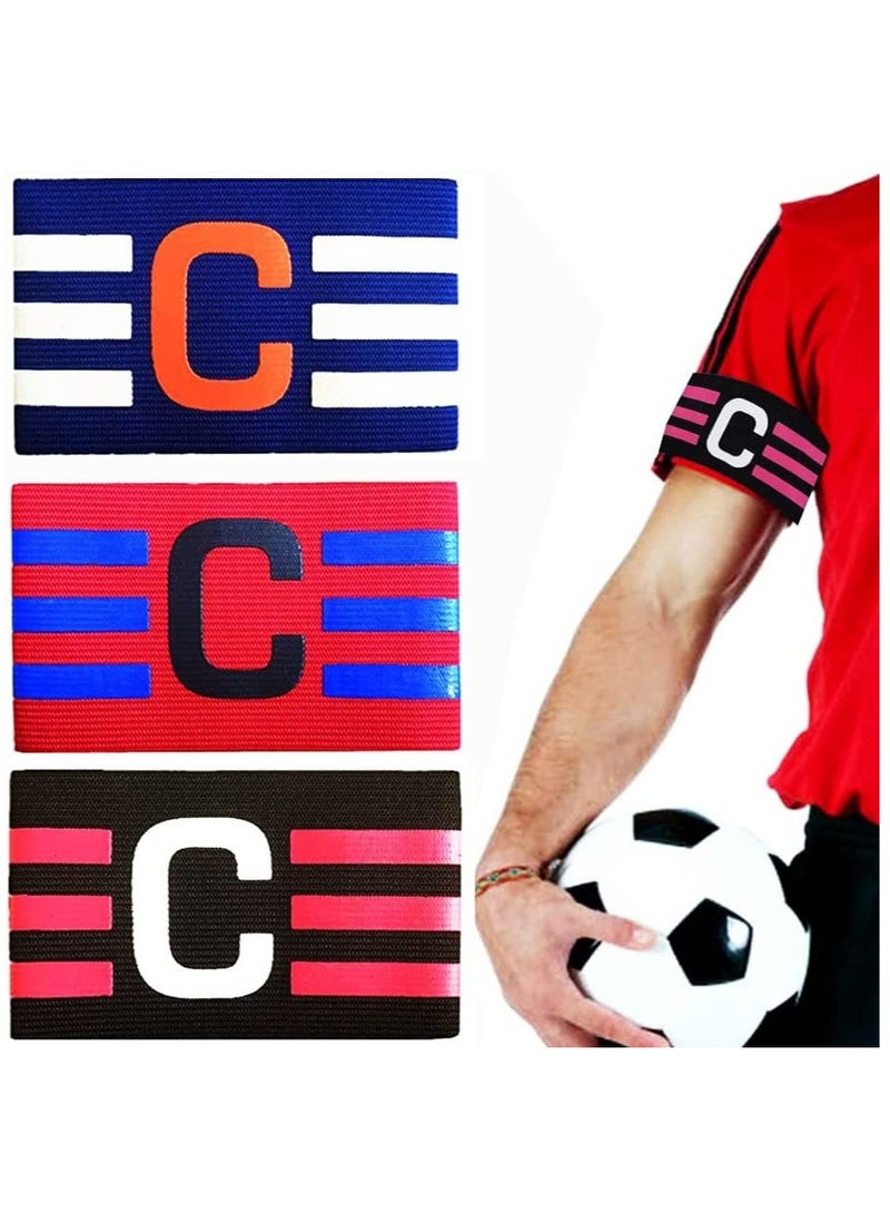 KASTWAVE 3 Pcs Captain's Armband Football Leader Armband Adjustable Size Elastic Player's Captain Armband for Football Hockey Rugby Netball - Image 1