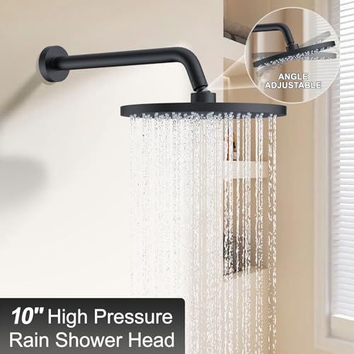 KOJOX Shower System- High Pressure Shower Head- 3 Setting Headheld Shower Head Fixtures- Shower Valve Included (Matte Black) - Image 3