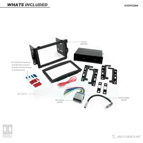 Scosche ICGM12BN Double DIN Radio Install Dash Kit Compatible with Select 2004-09 Non-Amplified Chevrolet and Pontiac Vehicles - Complete Car Stereo Installation Kit - See Vehicle Fit Guide in Images - Image 2