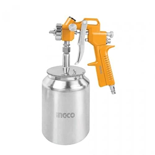INGCO ASG3101 Air Spray Gun Auto Paint HVPL Automotive Compressor for Home Interior and Exterior & Industrial Use (1 Set, Yellow) - Image 1