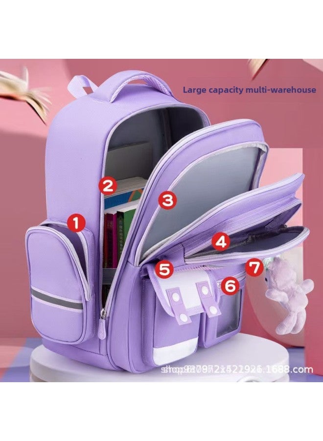 حقيبة مدرسية للأطفال ذات غلاف صلب ثلاثي الأبعاد ذات سعة كبيرة ثلاثية الأبعاد للفتيات من الصف الأول إلى الصف السادس الابتدائي حقيبة مدرسية - اللون: وردي حجم البوق: حقيبة مدرسية واحدة (بدون بطاقة أو قلادة) (يرجى الاتصال بخدمة العملاء إذا لزم الأمر) - Image 5