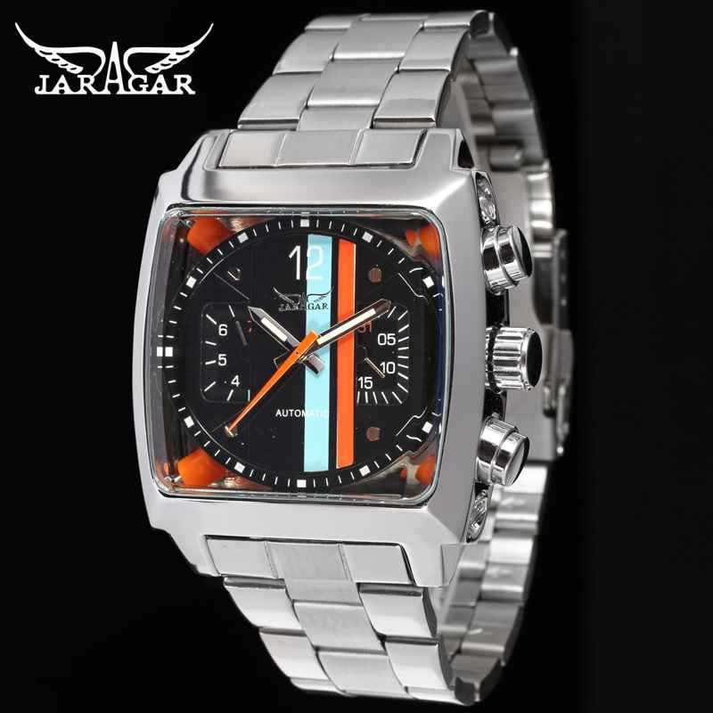 JARAGAR Tianlong Babu Square Date Week Flywheel Mens Automatic Mechanical Watch Steel Band Mens Watch Wholesale Black face
