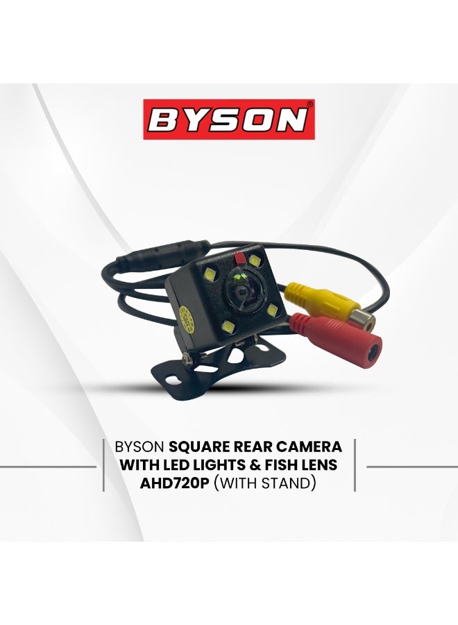 BYSON Square Rear Camera with LED Lights & Fish Lens (AHD720P) - Wide Angle View, HD Clarity, Night Vision, Weather Resistant Build, Adjustable Stand, Easy Installation - Image 5