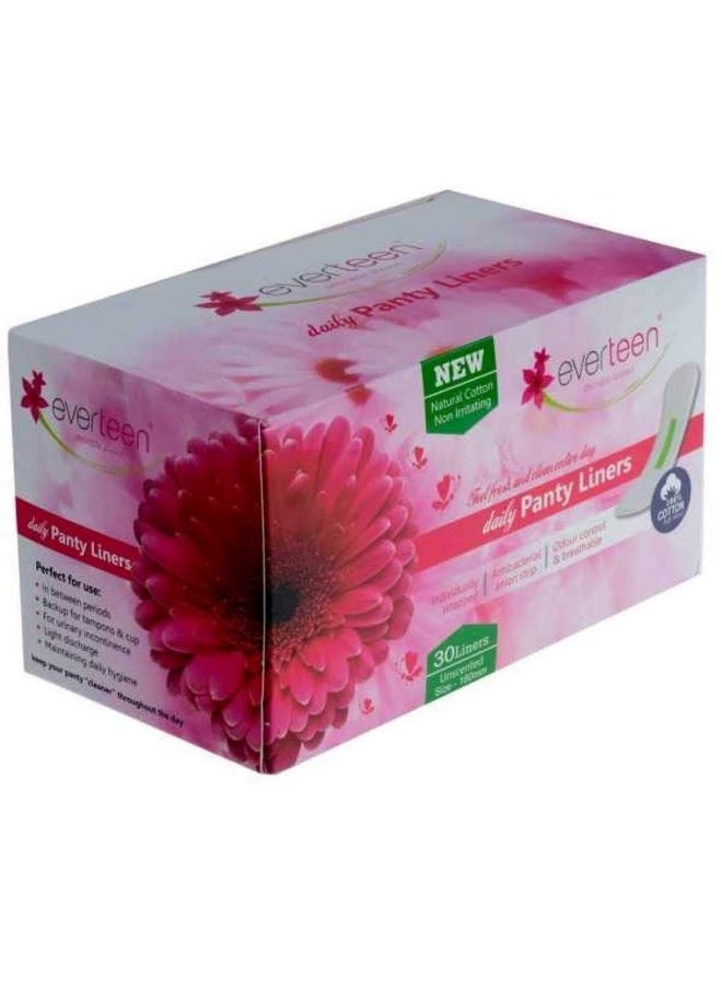everteen - ® 100% Natural Cotton Daily Panty Liners (Box Of 30Pcs) Pantyliner (Pack Of 1) - Image 1