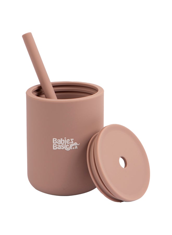 بابيز_بيسك كوب سيليكون للأطفال من المرحلة الثالثة مع شفاطة - وردي - Image 5