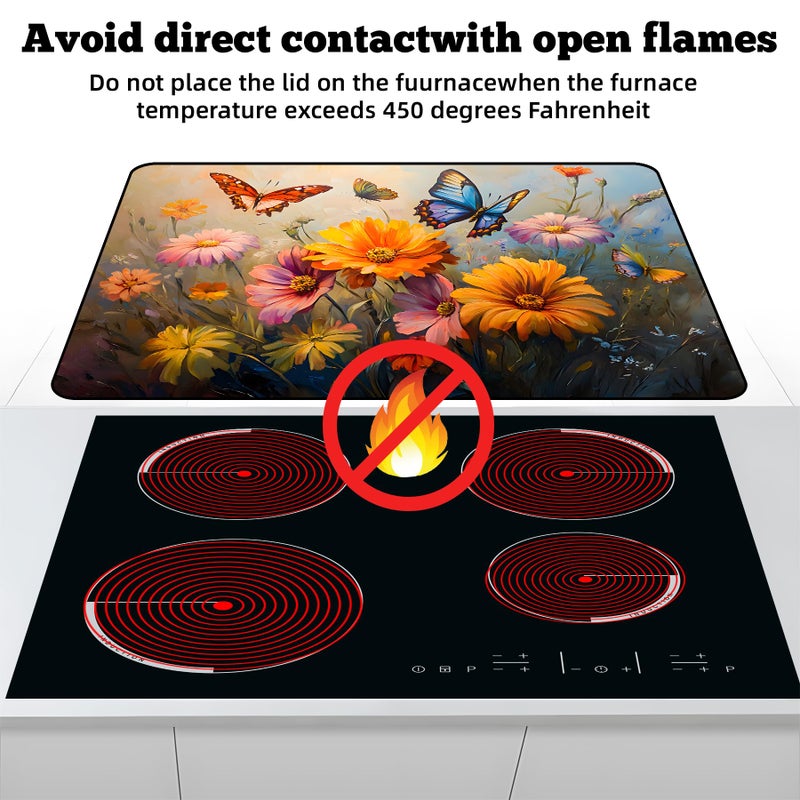 AOHMPT Multi-Design Stove Cover for Glass/Electric Stoves - 3-in-1 Heat-Resistant Protector Mat, Non-Slip Drying Rack 28"x20" - Image 3