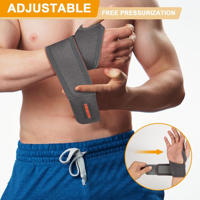 PROIRON Wrist Support Wrist Compression Strap and Wrist Brace Sport for Fitness, Weightlifting, Tendonitis, Carpal Tunnel Arthritis, Pain Relief-Wear Anywhere-Adjustable (Single/Pair) - Image 2