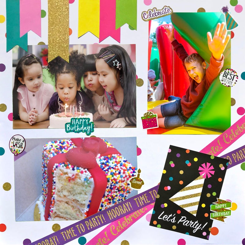 تيتشر كرييتد ريسورسيز ملصقات بتصميم قصاصات ورقية وعبارة "Happy Birthday" - Image 5