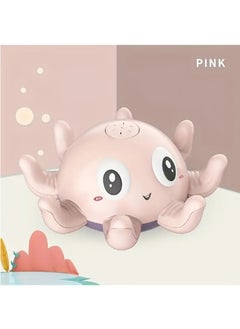 Arabest Bath Toys for Toddlers, Octopus Light Up Spray Baby Bathtub Toy, Induction Sprinkler Kids Water Toys for Bathroom, Pool, Bathtub (Pink)  - Image 1