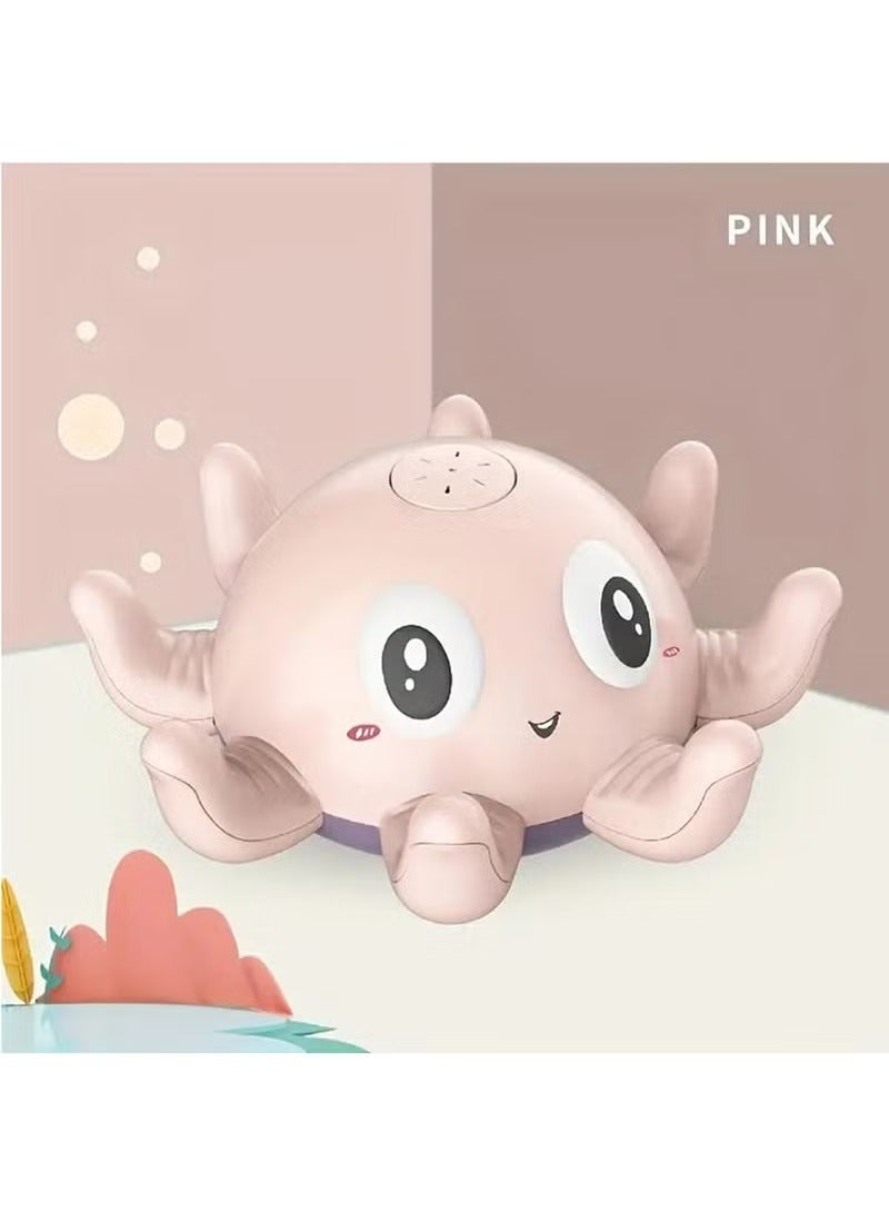 عربست ألعاب الاستحمام للأطفال الصغار، لعبة حوض استحمام الأطفال برذاذ الأخطبوط المضيء، ألعاب مائية للأطفال بالرشاشات الحثية للحمام، حوض السباحة، حوض الاستحمام (وردي) - Image 1