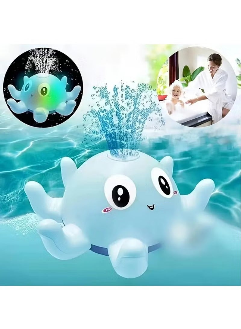 عربست ألعاب الاستحمام للأطفال الصغار، لعبة حوض استحمام الأطفال برذاذ الأخطبوط المضيء، ألعاب مائية للأطفال بالرشاشات الحثية للحمام، حوض السباحة، حوض الاستحمام (وردي) - Image 3