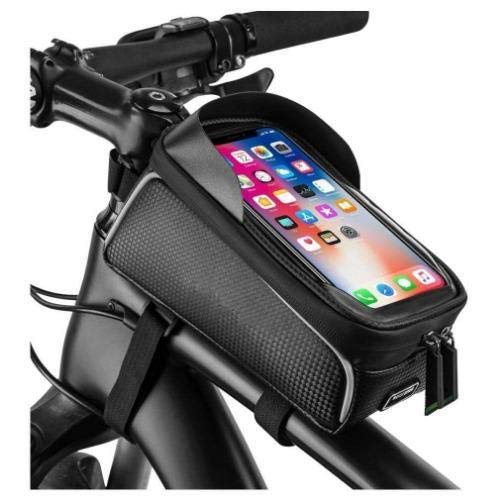ZIGLY Bicycle Phone Front Frame Bag, Waterproof Bicycle Phone Mount Bag Phone Case Holder Cycling Top Tube Frame Bag - Image 1