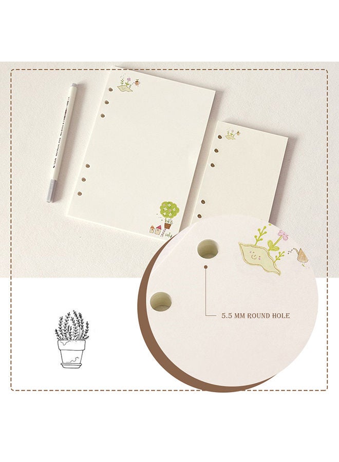 NIBEMINENT A6 Colorful Loose Leaf Notebook Cream - Image 3