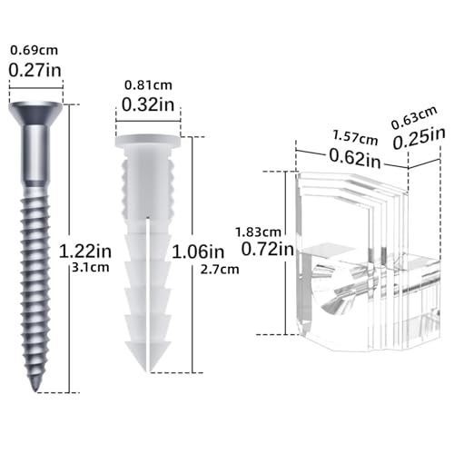 MAKABEE Mirror Holder Kit - 20 Crystal Clear Plastic Clips, Glass Retainer Clips, Hanging Kit with Screws and Fixed Mirror Box Door - Image 3