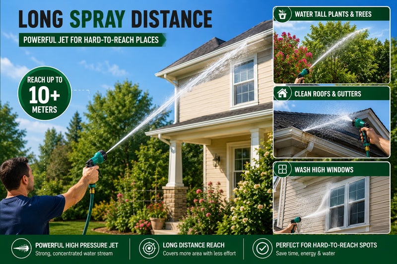 Dunekart High Pressure Garden Hose Nozzle Spray Gun, ABS Water Sprayer for Plants Car Wash Cleaning, 7 Spray Patterns Adjustable Trigger - Image 5