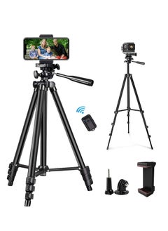 TYCOM Phone Tripod QITELE 50" Extendable Cell Phone Tripod with Wireless Bluetooth Remote and Universal Phone Holder, Perfect for Video Recording/Selfies/Live Stream  - Image 1