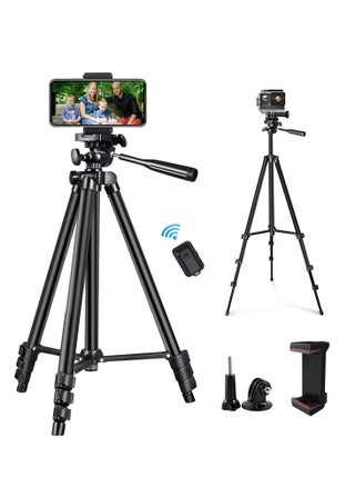 Phone Tripod QITELE 50" Extendable Cell Phone Tripod with Wireless Bluetooth Remote and Universal Phone Holder, Perfect for Video Recording/Selfies/Live Stream - pzsku/Z76EF19830E980847EEB4Z/45/_/1660633329/382171d5-f0ff-4b2a-b7e6-051ea865aefe