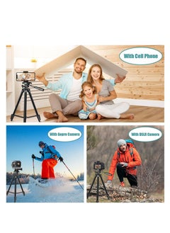 TYCOM Phone Tripod QITELE 50" Extendable Cell Phone Tripod with Wireless Bluetooth Remote and Universal Phone Holder, Perfect for Video Recording/Selfies/Live Stream  - Image 4